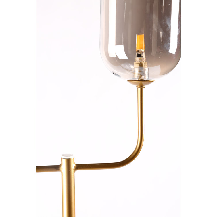 Mercer41 Haskell 71'' Brass Novelty Floor Lamp with Outlet Wayfair
